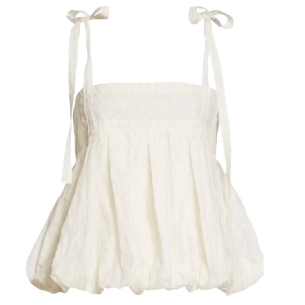 REBECCA TAYLOR Snow White Allegra Tie-Strap Camisole Top